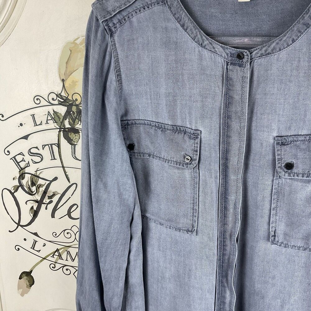 Two By Vince Camuto Chambray Button Down Utility … - image 7